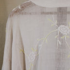 1910s antique embroidered cotton voile wrapper robe