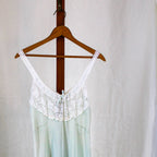 50s "styled by Godfried" mint rayon nightgown, lace bodice
