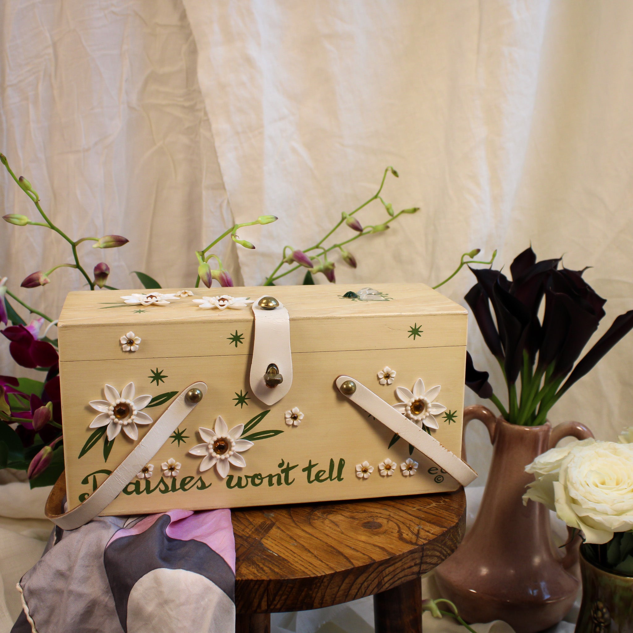 60s enid collins “daisies won’t tell” box purse