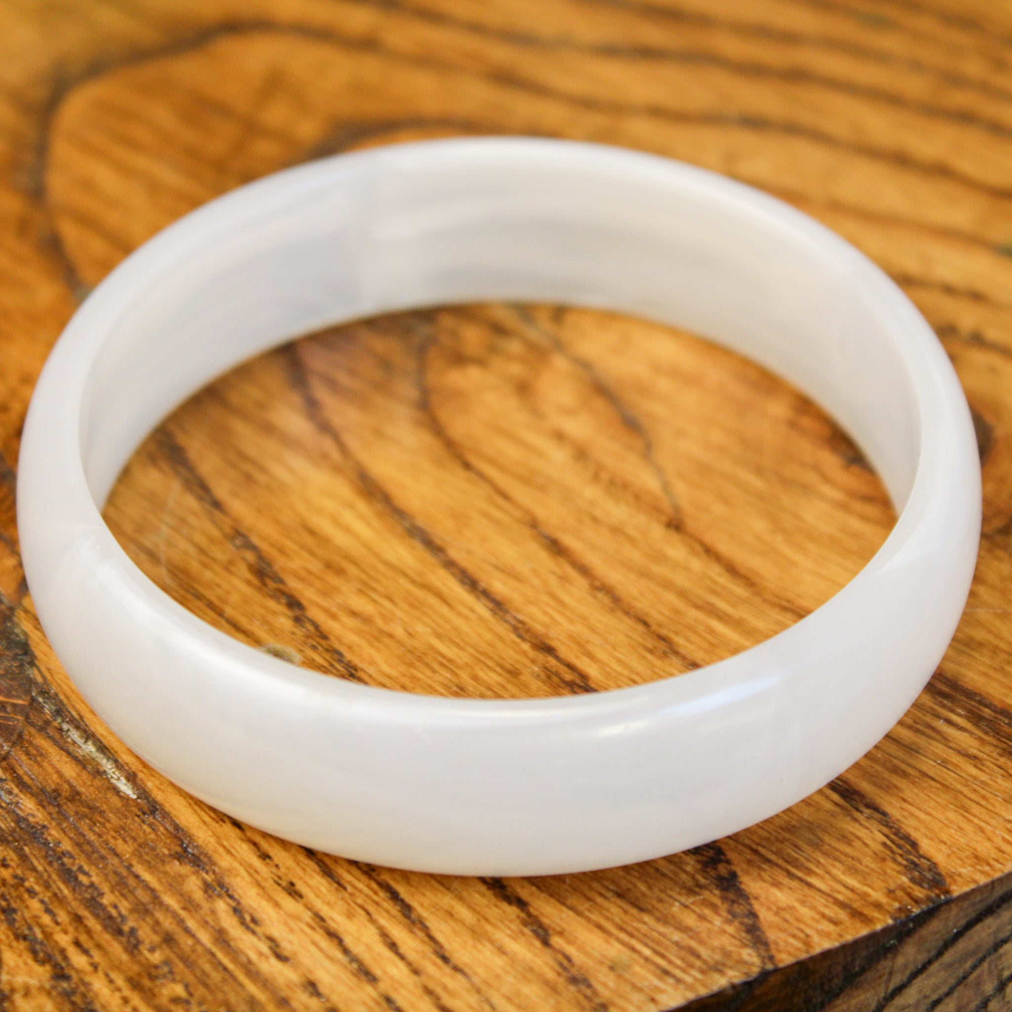 60s genuine lucite white bangle made in hong kong