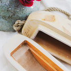 70s zushi hand painted wood box bag, rare