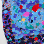 80s perry ellis mosaic print silk scarf