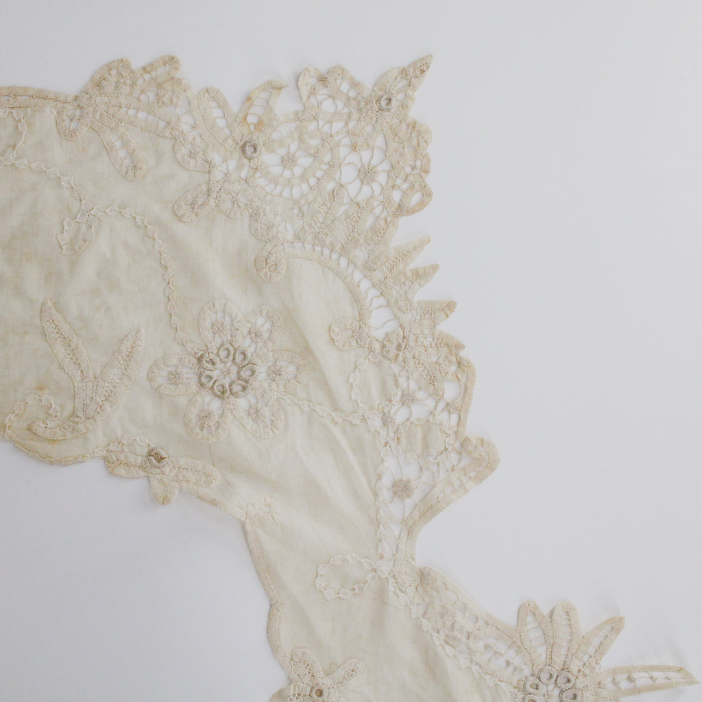antique edwardian tape lace bertha collar
