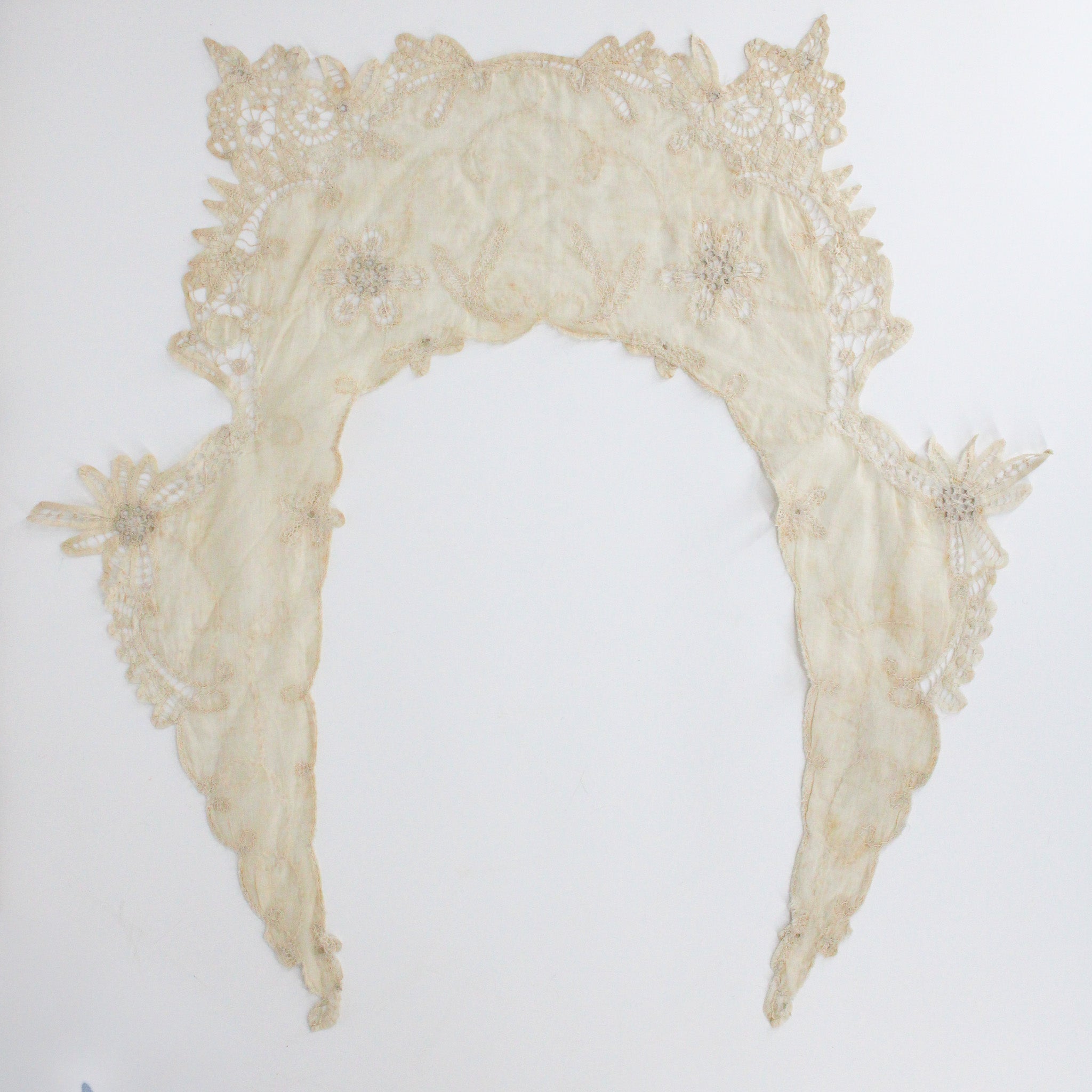 antique edwardian tape lace bertha collar