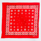 60s mod geometric circle print cotton bandana - red