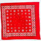60s mod geometric circle print cotton bandana - red