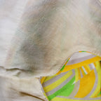 60s yellow green psychedelic swirl sheath dress