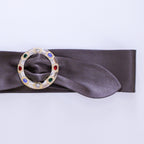 1980s christian dior jeweled o-ring wide leather belt