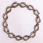 50s sterling silver foliate leaf-link choker necklace