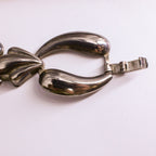 50s sterling silver foliate leaf-link choker necklace
