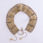 40s beaded faux pearl & rhinestone collar necklace