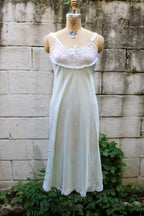 40s "styled by godfried" mint rayon nightgown, lace bodice