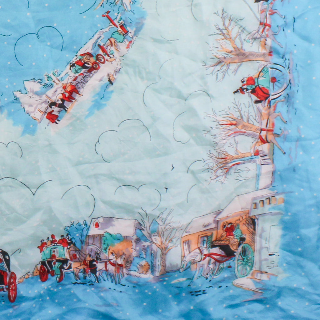 50s christmas silk scarf - large