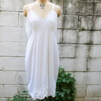 50s artemis white nylon slip - full front view on dress form