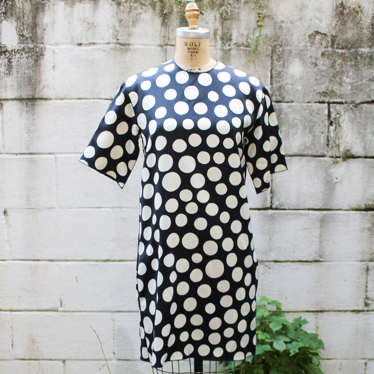 2015 céline by phoebe philo polka dot silk wool shift dress