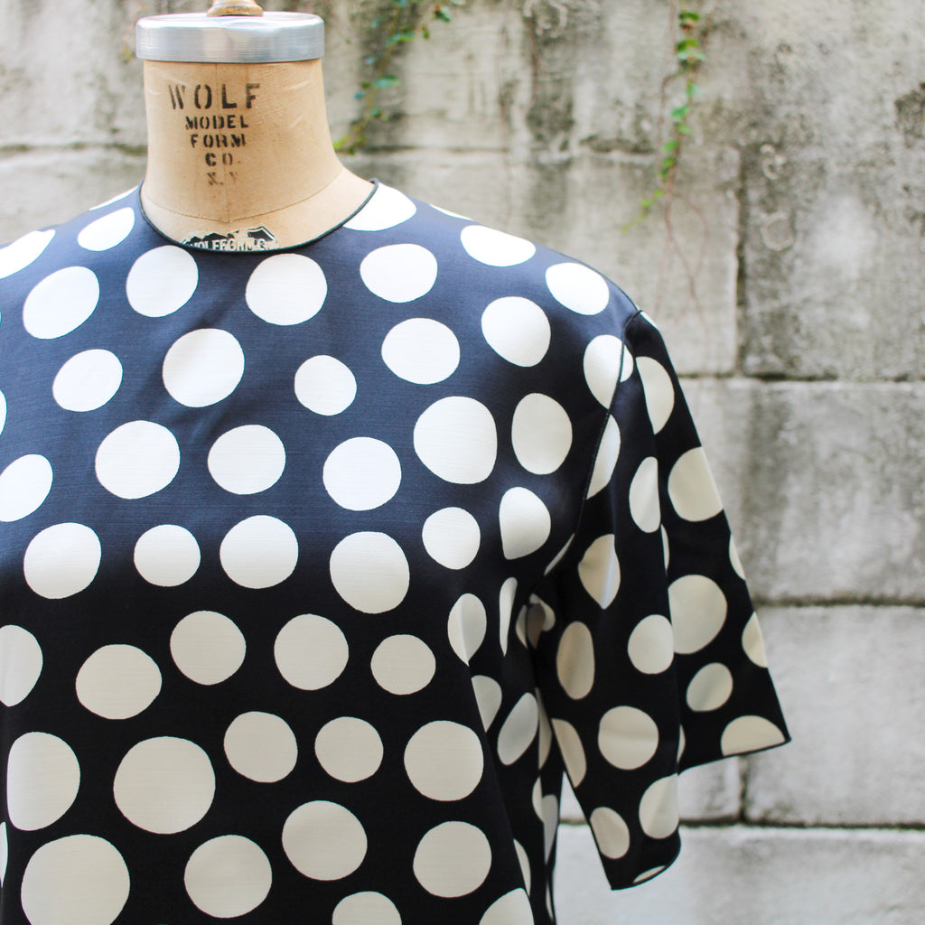 2015 céline by phoebe philo polka dot silk wool shift dress