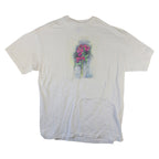 80s hanes beefy-t single stitch floral watercolor tee (l)