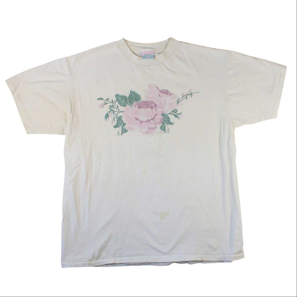 90s jerzees pastel floral single-stitch tee xl