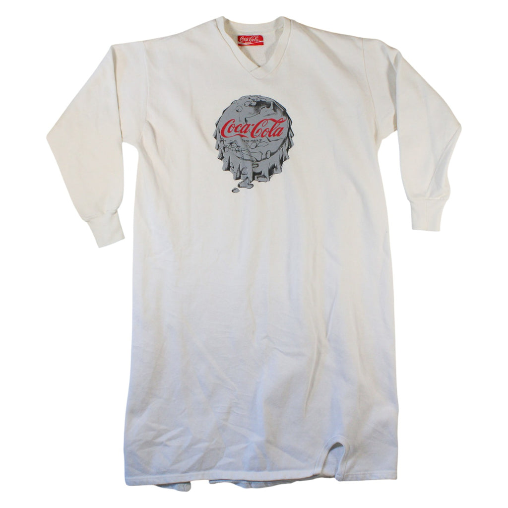 80s coca-cola brand sweatshirt dress made in usa xl