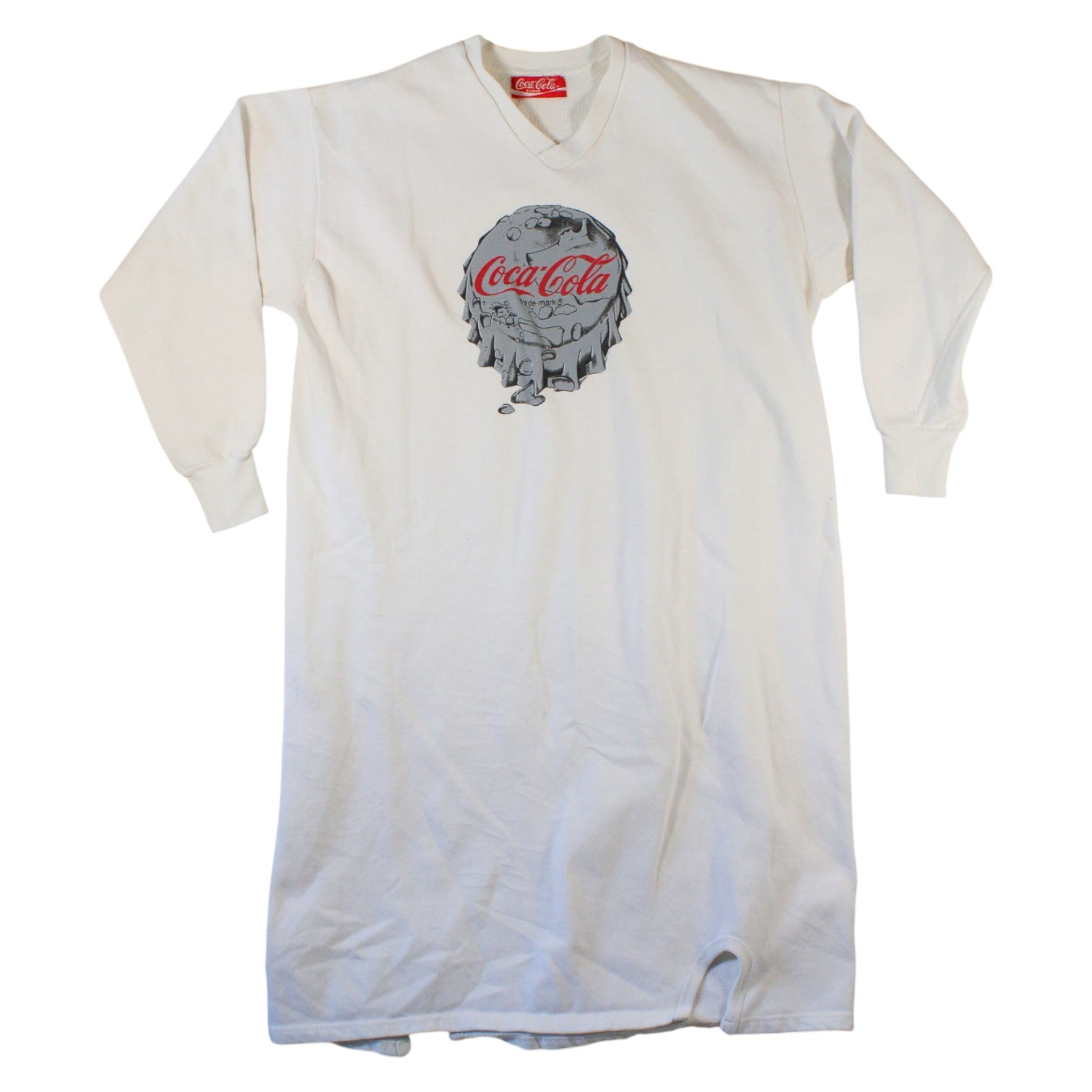 80s coca-cola brand sweatshirt dress made in usa xl