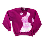 60s faux-patchwork rosebud quilted reverse appliqué sweatshirt -one-of-a-kind