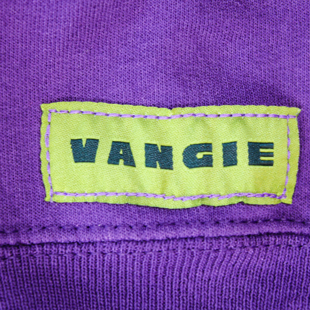 60s quilted floral sweatshirt in purple - one-of-a-kind