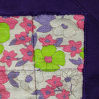 60s quilted floral sweatshirt in purple - one-of-a-kind