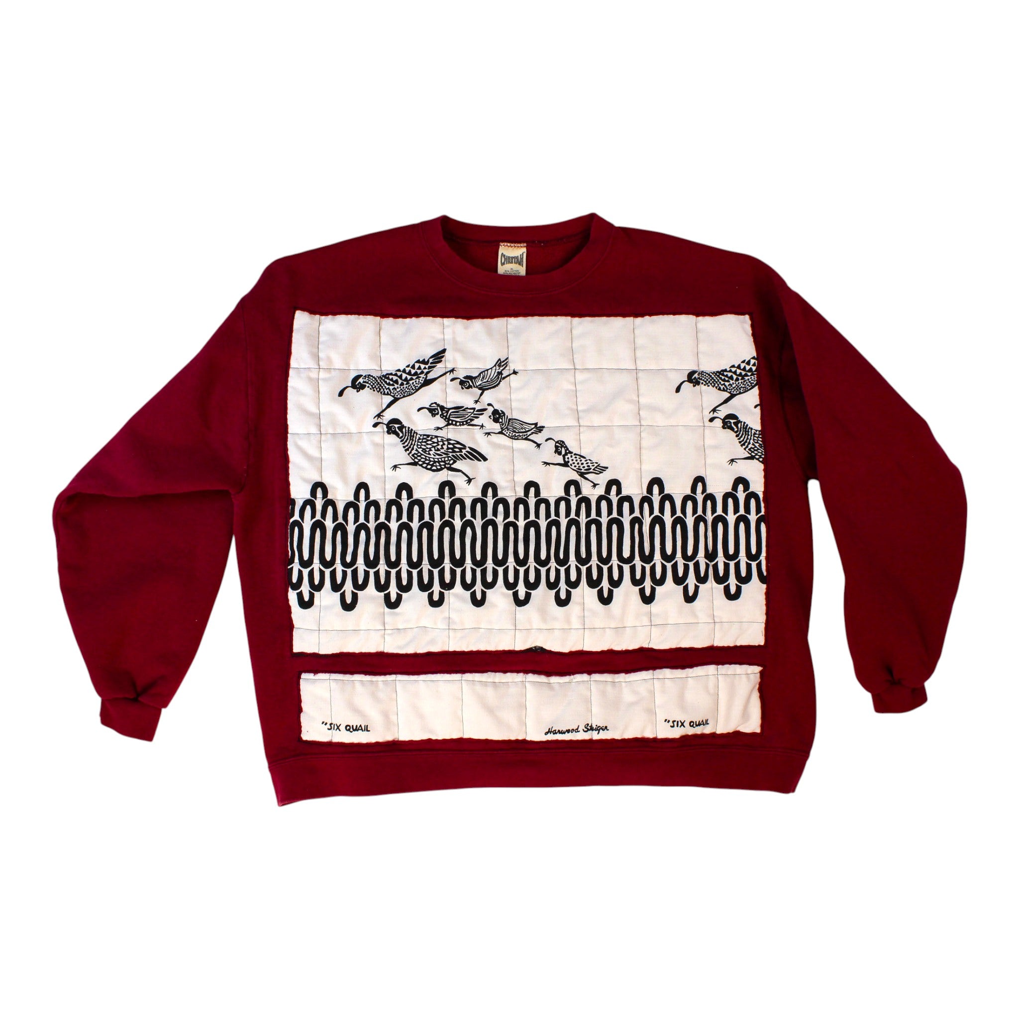 60s harwood steiger six quail quilted remade - designer mcm textile