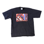 70s faux-patchwork appliqué tee in black - one-of-a-kind