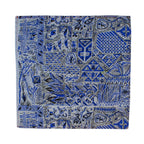 50s scarf or bandana usa-made designer textile harwood steiger desert story blue bandana