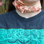 50s scarf or bandana usa-made designer textile harwood steiger pictograph terra cotta bandana