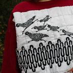 60s harwood steiger six quail quilted remade - designer mcm textile