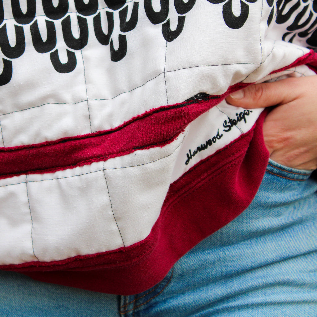 60s harwood steiger six quail quilted remade - designer mcm textile