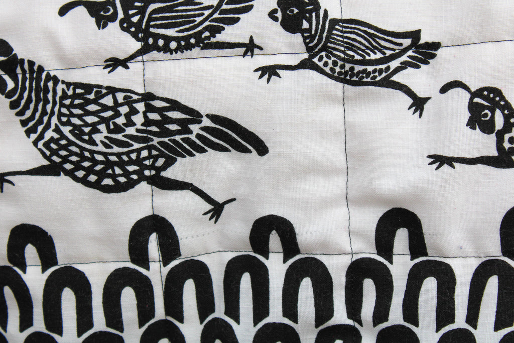 60s harwood steiger six quail quilted remade - designer mcm textile