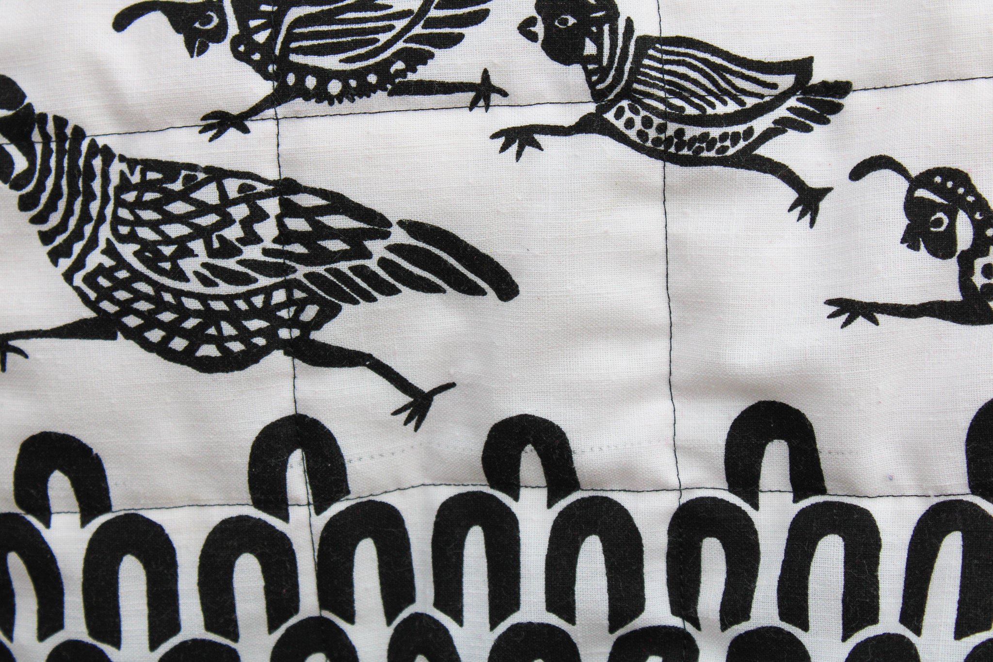 60s harwood steiger six quail quilted remade - designer mcm textile