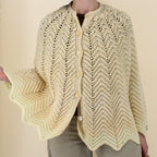 70s handknit sculptural chevron cape