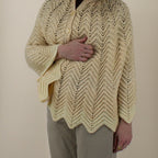 70s handknit sculptural chevron cape
