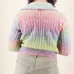 70s rainbow mohair handknit sweater