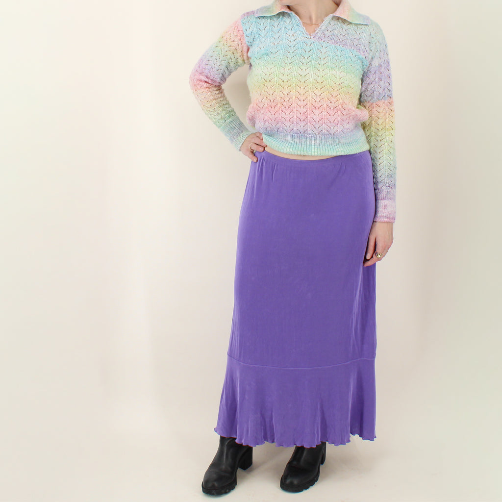 70s rainbow mohair handknit sweater