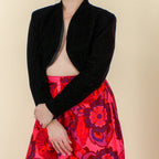 90s dark oxblood velvet bolero jacket