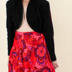 90s dark oxblood velvet bolero jacket