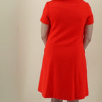 60s bright red-orange tailored mod dress