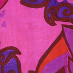 70s psychedelic floral dupioni silk maxi skirt