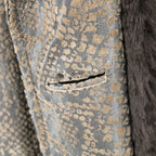 80s snakeskin leather coat with fur cuffs & lining, floorlength