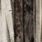 80s snakeskin leather coat with fur cuffs & lining, floorlength