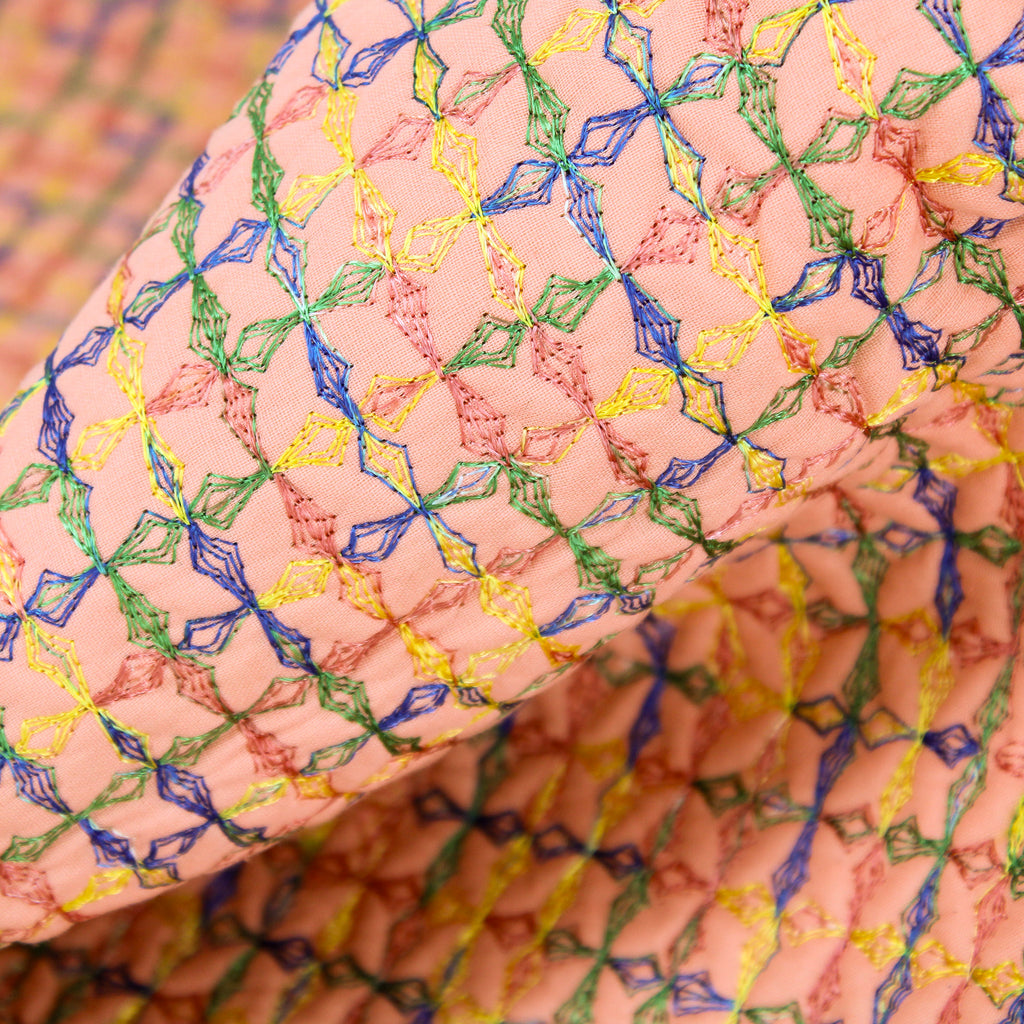 millie mini-purse -  50s embroidered quilting