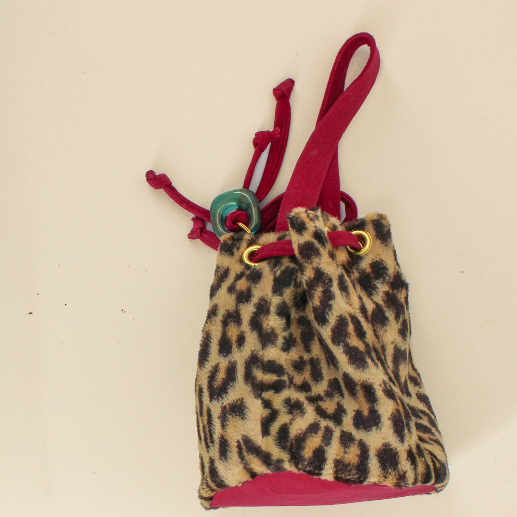lulu mini bucket bag - 60s faux cheetah fur