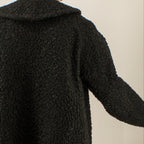 60s black karakulcha broadtail collared swing coat