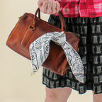 50s scarf or bandana usa-made designer textile harwood steiger frolic black and cream bandana