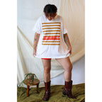 90s bloomie's striped logo single-stitch tee